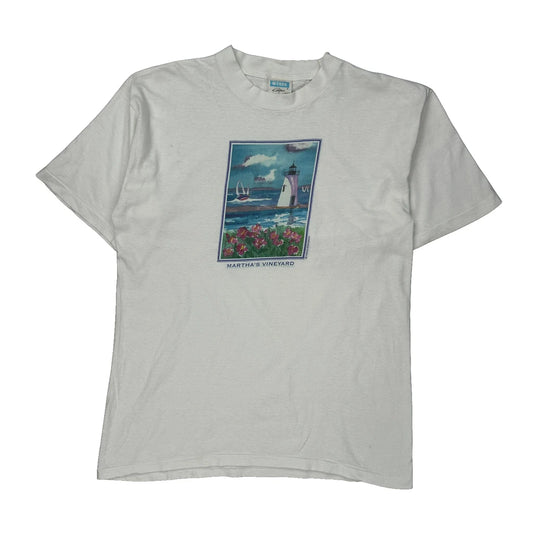 Martha'S Vineyard Unbranded Graphic T-Shirt - Medium White Cotton