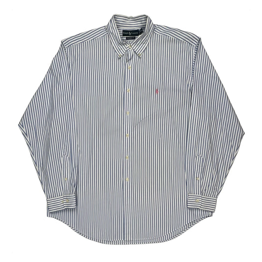 Ralph Lauren Striped Shirt - XL Blue Cotton