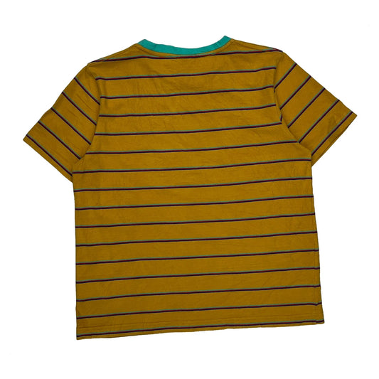 Skateboarding Santa Cruz Striped T-Shirt - Small Yellow Cotton