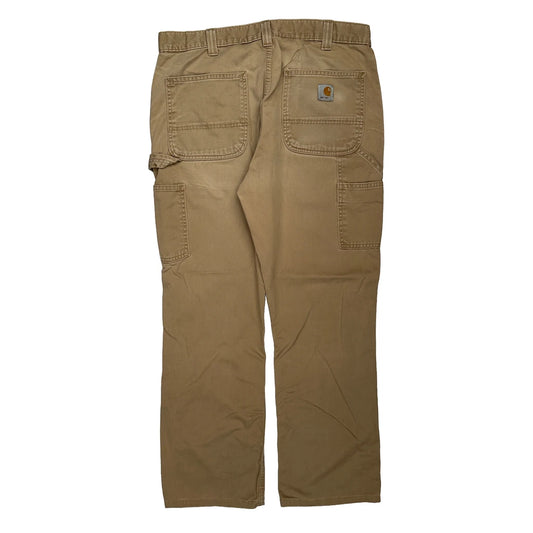 Carhartt Carpenter Trousers - 33W 29L Beige Cotton
