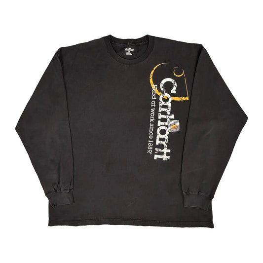 Vintage Carhartt Long Sleeve T-Shirt - XL Black Cotton