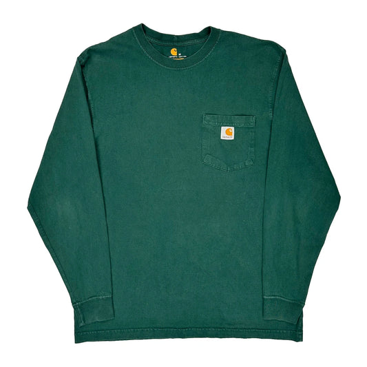 Carhartt Long Sleeve T-Shirt - Medium Green Cotton