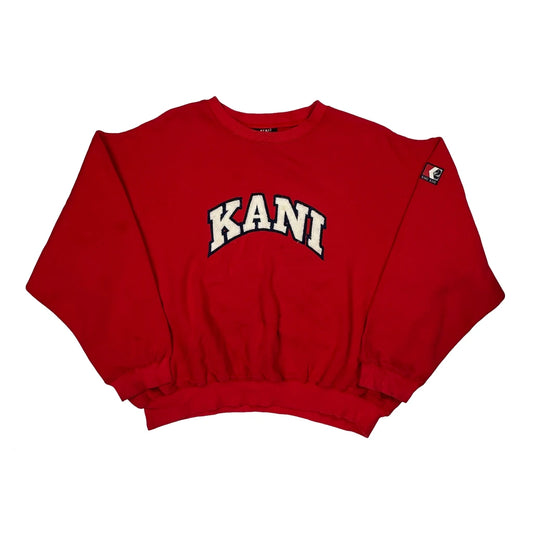 Karl Kani Spellout Sweatshirt - Medium Red Cotton Blend
