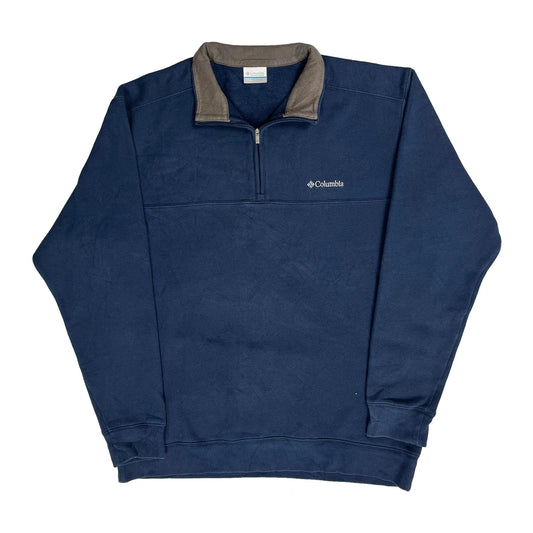 Columbia 1/4 Zip - Large Blue Cotton