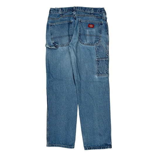 Dickies Patched Carpenter Jeans - 32W 31L Blue Cotton