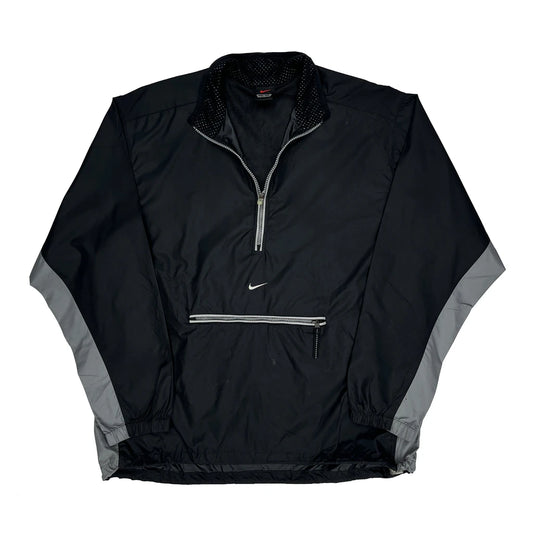 Nike Windbreaker - Large Black Polyester