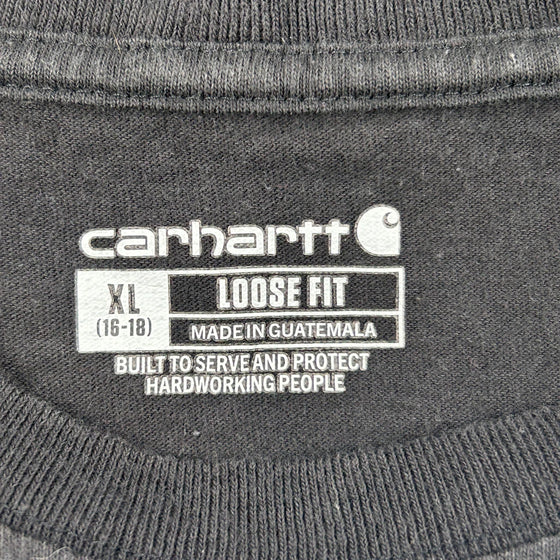Loose Fit Carhartt Long Sleeve T-Shirt - XL Black Cotton