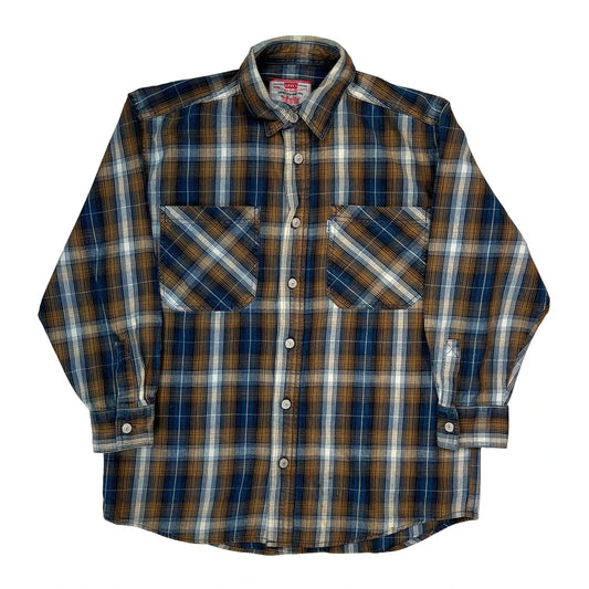 Age 13 Levis Checked Flannel Shirt - Large Blue Cotton