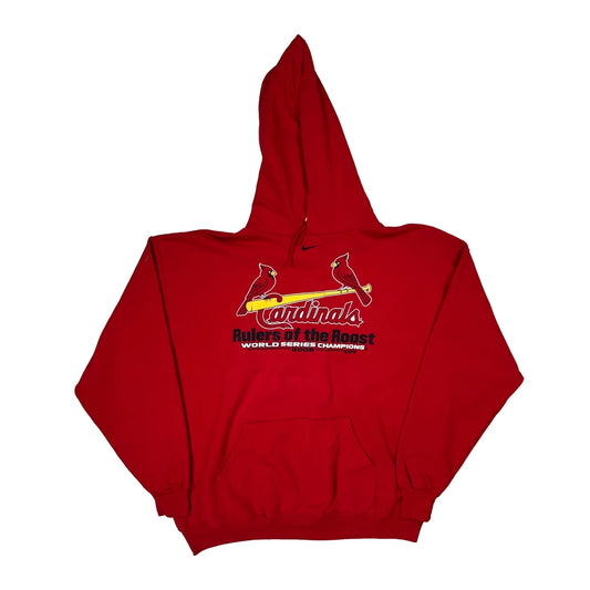 Vintage Cardinals Nike Hoodie - Large Red Cotton