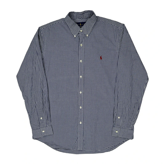 Custom Fit Ralph Lauren Checked Shirt - XL Navy Cotton