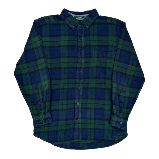Woolrich Checked Flannel Shirt - Large Blue Cotton