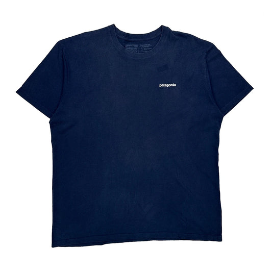 Vintage Responsibili-Tee Patagonia Graphic T-Shirt - XL Navy Cotton
