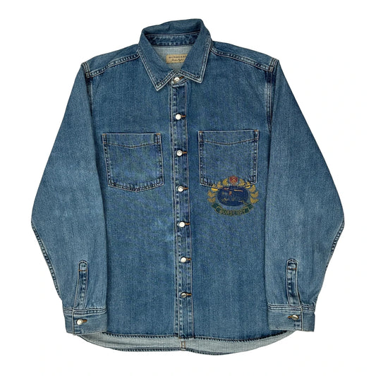 Vintage Burberry Denim Jacket - XL Blue Denim