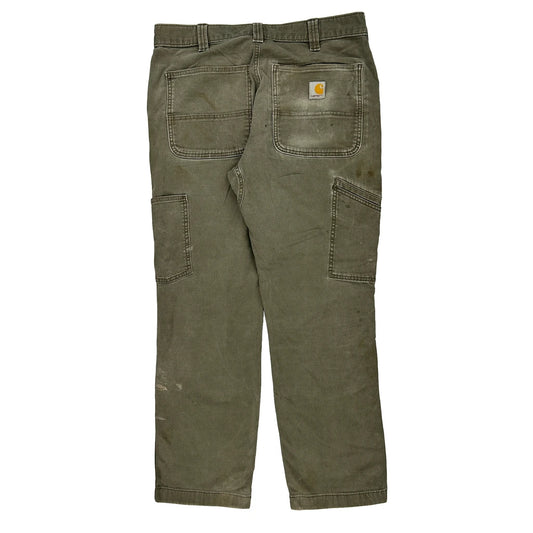Carhartt Double Knee Carpenter Trousers - 32W 30L Grey Cotton