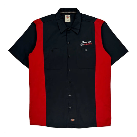 Vintage Snap-On Racing Dickies Short Sleeve Shirt - Large Black Polyester Blend
