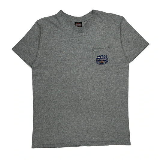Vintage Wiebler'S Quad Cities Harley Davidson Graphic T-Shirt - Large Grey Cotton