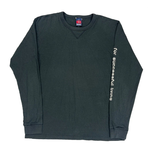 Diesel Long Sleeve T-Shirt - 2XL Black Cotton