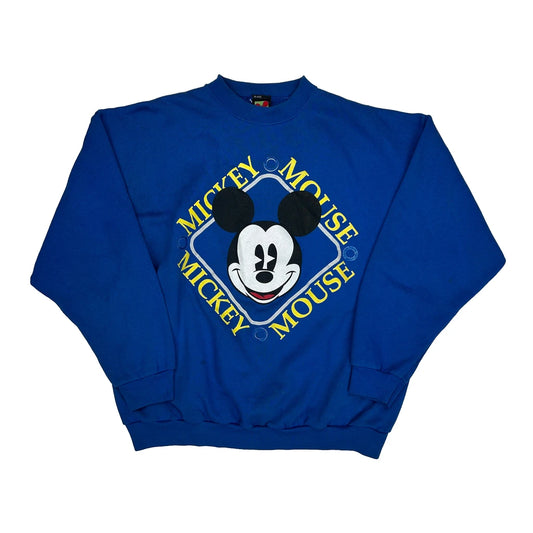 Mickey Mouse Mickey Unlimited Cartoon Sweatshirt - XL Blue Cotton Blend