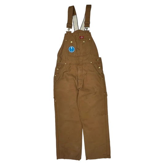Dickies Double Knee Overalls - 34W 30L Brown Cotton