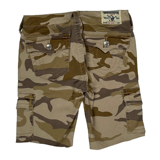 True Religion Camo Cargo Shorts - 28W 11L Camo Cotton