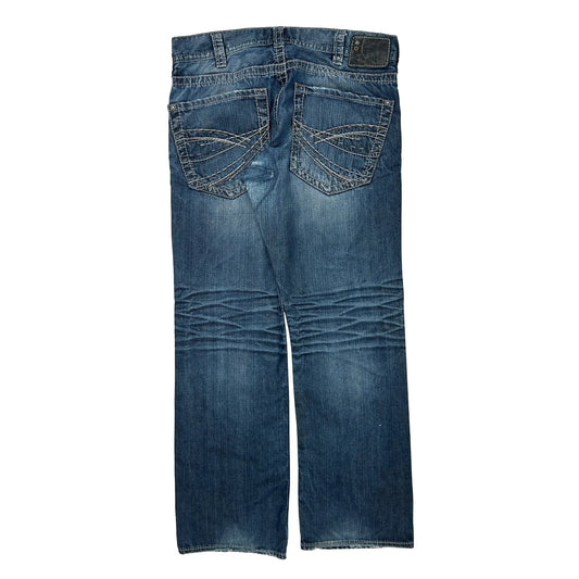 Silver Contrast Stitch Jeans - 34W 31L Blue Denim