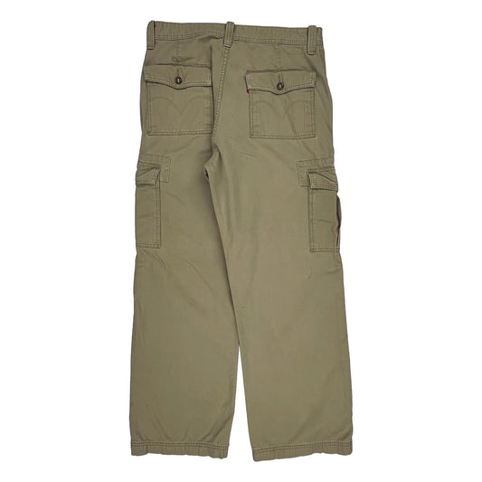 Levis Cargo Trousers - 35W 32L Khaki Cotton