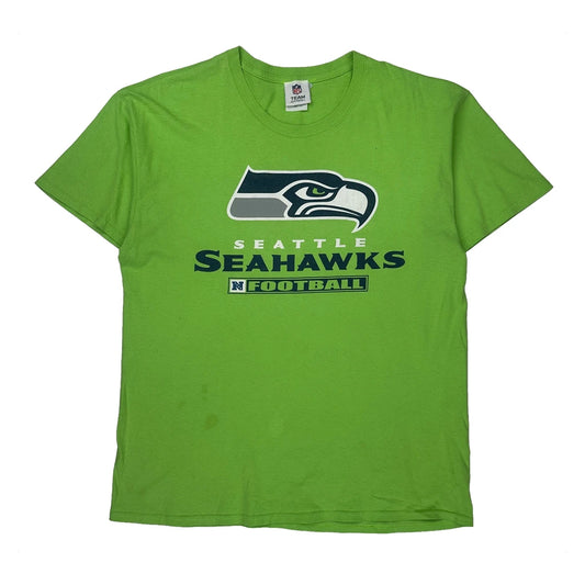Seattle Seahawks Nfl T-Shirt - Large Green Cotton
