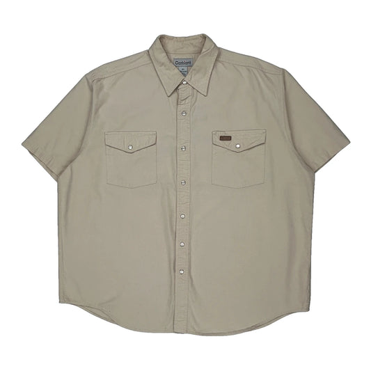 Carhartt Short Sleeve Shirt - XL Beige Cotton