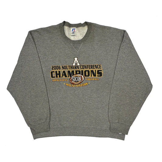 Vintage Appalachian State Mountaineers Russell Athletic College Sweatshirt - XL Grey Cotton Blend