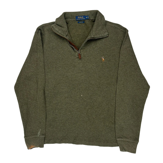Polo By Ralph Lauren 1/4 Zip - Medium Green Cotton