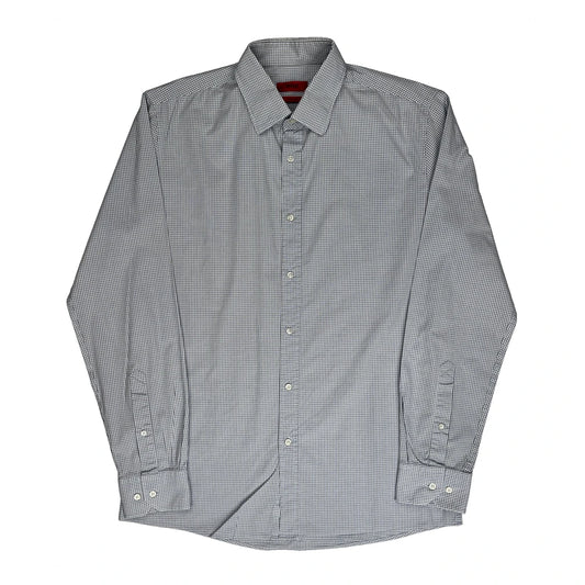 Hugo Boss Checked Patterned Shirt - Large White Cotton