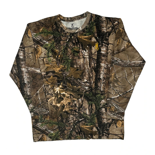 Vintage Browning Camo Long Sleeve T-Shirt - XL Camo Cotton