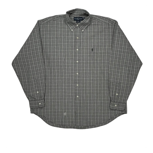 Ralph Lauren Checked Shirt - XL Grey Cotton