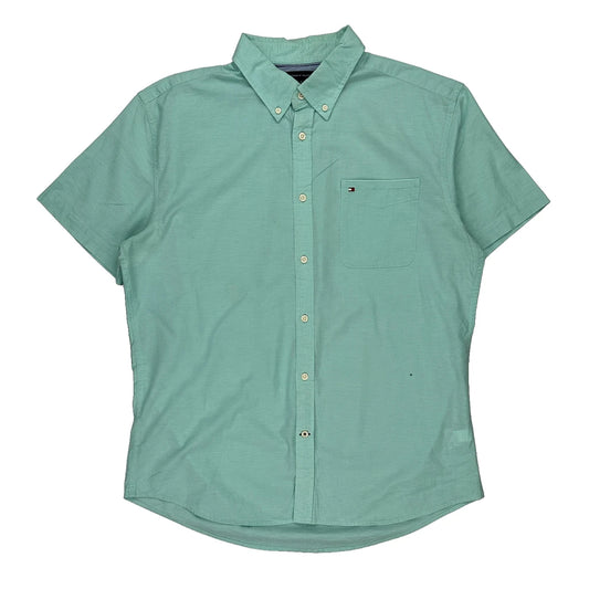 Tommy Hilfiger Short Sleeve Shirt - XL Green Cotton
