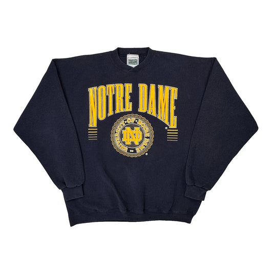 Vintage Made In USA Notre Dame Danaggers College Sweatshirt - Large Navy Cotton Blend