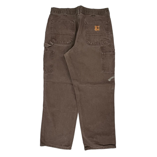 Carhartt Carpenter Trousers - 35W 30L Brown Cotton