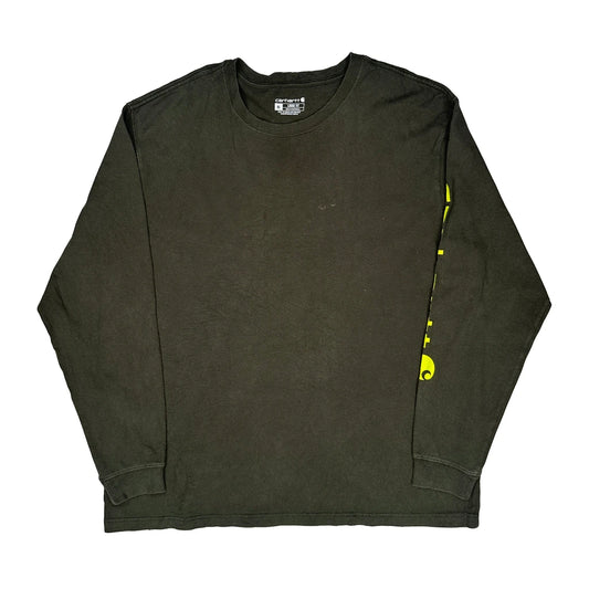 Carhartt Long Sleeve T-Shirt - XL Green Cotton