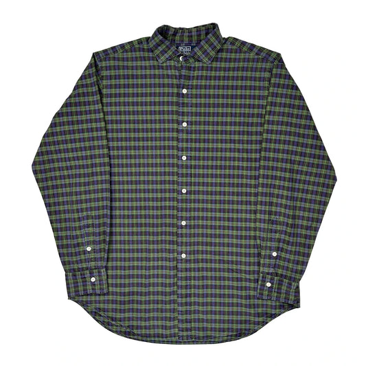 Polo By Ralph Lauren Checked Shirt - Large Green Cotton