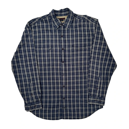 Guess Checked Shirt - Large Blue Cotton