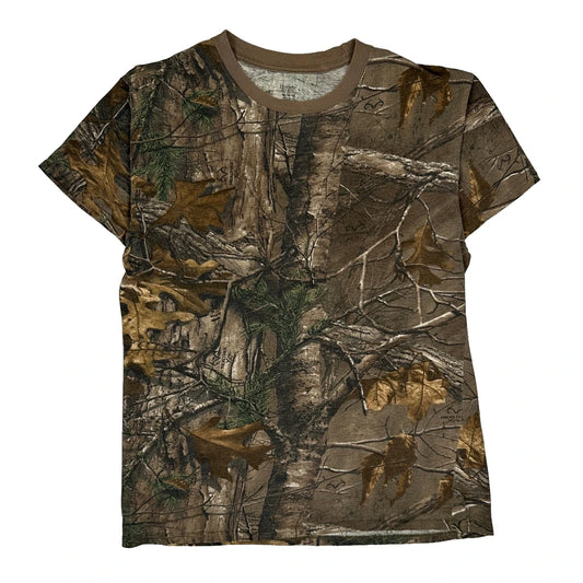 Hanes Camo T-Shirt - Medium Khaki Cotton