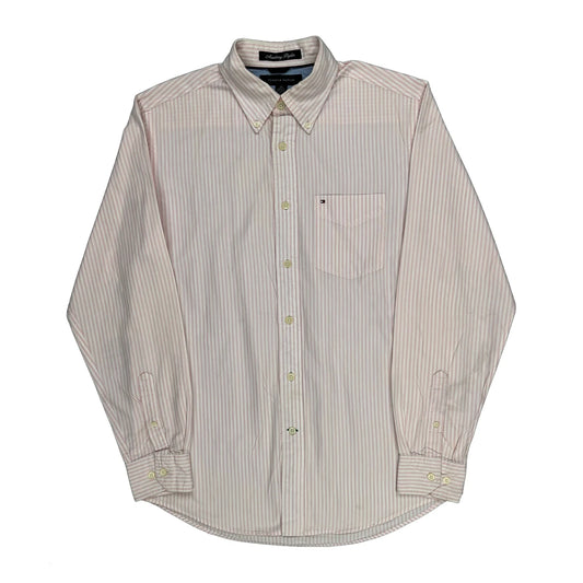 Tommy Hilfiger Striped Shirt - Small Pink Cotton