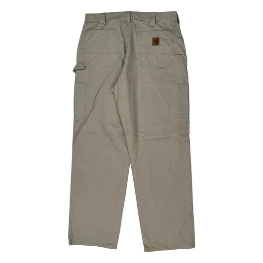 Carhartt Carpenter Trousers - 35W 33L Beige Cotton