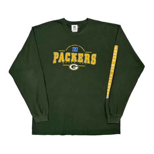 Vintage Green Bay Packers Nfl Long Sleeve T-Shirt - XL Green Cotton