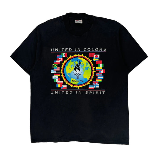 Atlanta Olympics Hanes Single Stitch T-Shirt - Large Black Cotton
