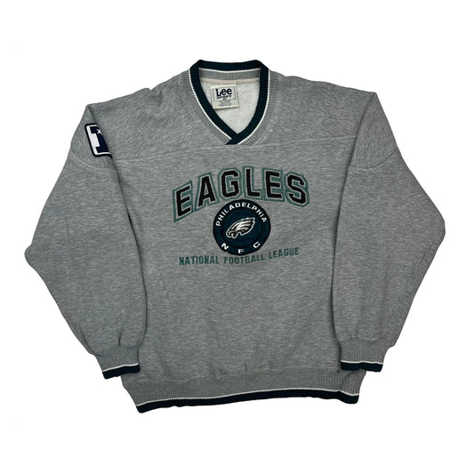 Philadelphia Eagles Lee Sport Football Sweatshirt - Medium Grey Polyester Blend