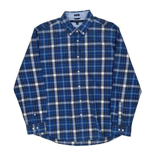 Tommy Hilfiger Checked Shirt - XL Blue Cotton