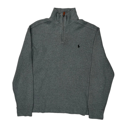 Polo By Ralph Lauren 1/4 Zip - Medium Grey Cotton