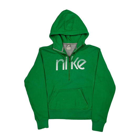 Nike Spellout Hoodie - Large Green Cotton