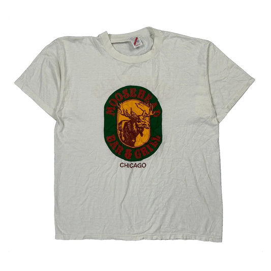 Moosehead Bar & Grill Chicago Jerzees Graphic T-Shirt - 2XL White Cotton