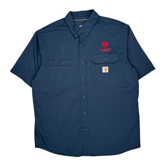 Millennium Machinery Carhartt Short Sleeve Shirt - Large Blue Cotton
